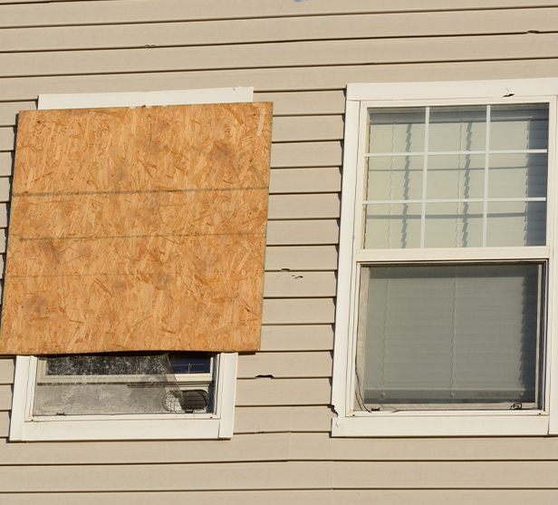 House with broken window